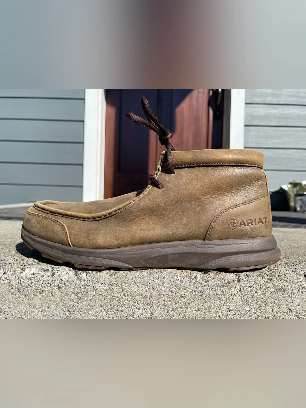 Ariat 10021723 Mens 12D Brown Leather Moc Toe Chukka Boots Casual Shoes